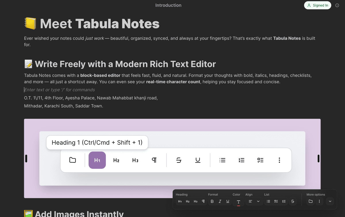 Dark Mode - Tabula Notes