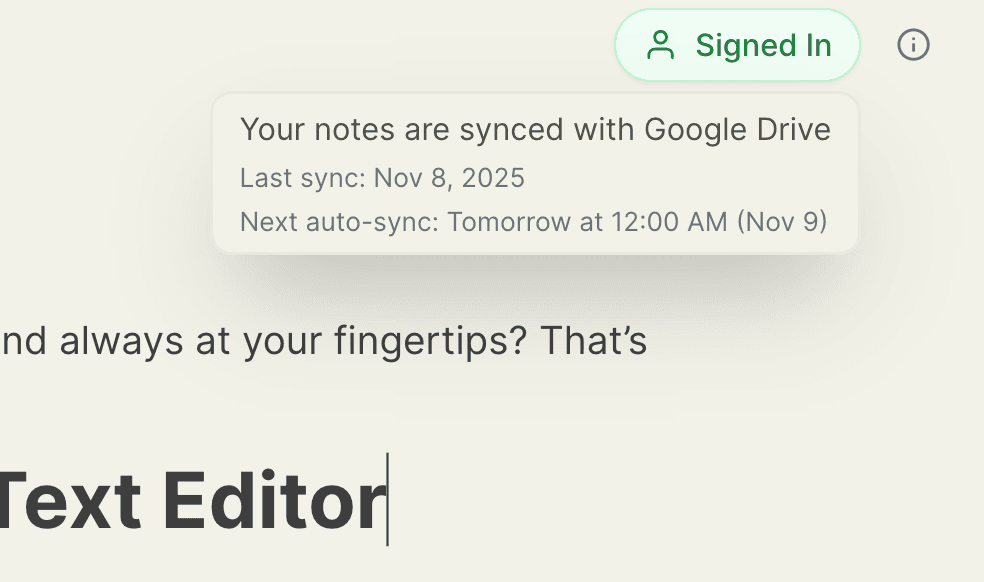 Google Drive Sync - Tabula Notes
